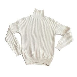Orvis Vintage 90s Fisherman Turtleneck Sweater Sz L Cabincore Unisex Ivory Cozy
